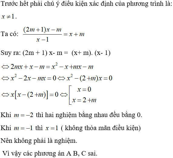 11 câu trắc nghiệm Phương trình quy về phương trình bậc nhất, bậc hai có đáp án