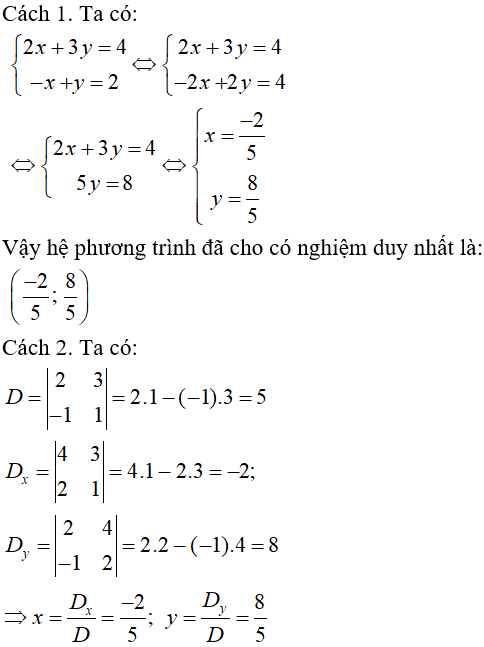 10 câu trắc nghiệm Phương trình và hệ phương trình bậc nhất nhiều ẩn có đáp án