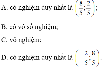 10 câu trắc nghiệm Phương trình và hệ phương trình bậc nhất nhiều ẩn có đáp án