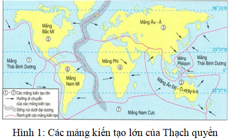 Trắc nghiệm Địa Lí 10 Bài 7 (có đáp án): Cấu trúc của Trái Đất. Thạch quyển. Thuyết kiến tạo mảng (Phần 4)