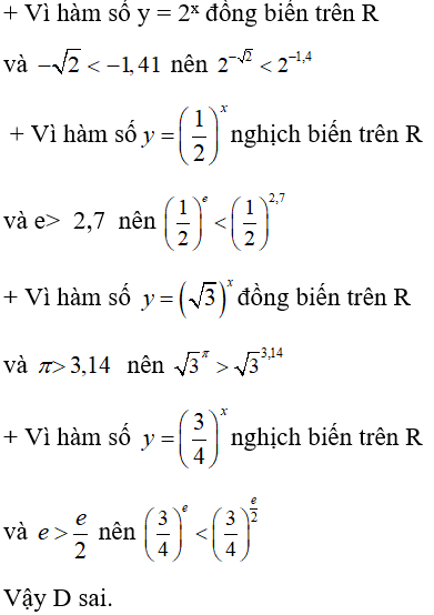 Bài tập trắc nghiệm Giải tích 12 | Câu hỏi trắc nghiệm Giải tích 12