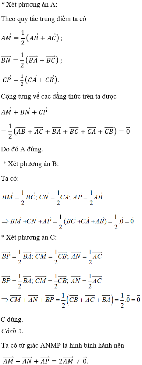 Bài tập trắc nghiệm Hình học 10 | Câu hỏi trắc nghiệm Hình học 10