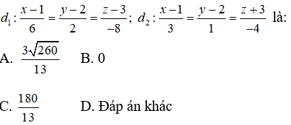 Bài tập trắc nghiệm Hình học 12 | Câu hỏi trắc nghiệm Hình học 12