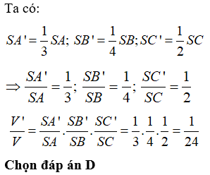 Bài tập trắc nghiệm Hình học 12 | Câu hỏi trắc nghiệm Hình học 12