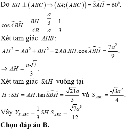 Bài tập trắc nghiệm Hình học 12 | Câu hỏi trắc nghiệm Hình học 12