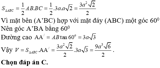 Bài tập trắc nghiệm Hình học 12 | Câu hỏi trắc nghiệm Hình học 12