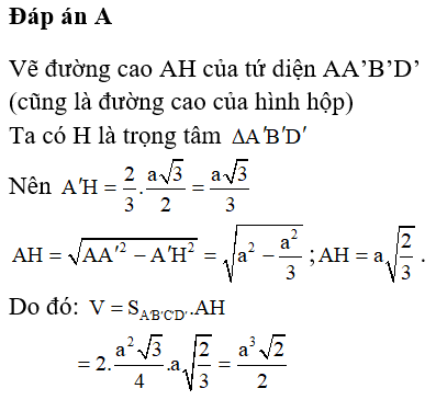 Bài tập trắc nghiệm Hình học 12 | Câu hỏi trắc nghiệm Hình học 12