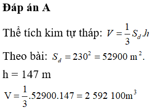 Bài tập trắc nghiệm Hình học 12 | Câu hỏi trắc nghiệm Hình học 12