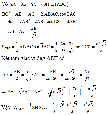 Bài tập trắc nghiệm Hình học 12 | Câu hỏi trắc nghiệm Hình học 12