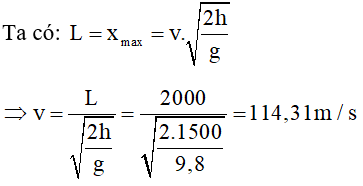  17 câu trắc nghiệm Bài toán về chuyển động ném ngang cực hay có đáp án 