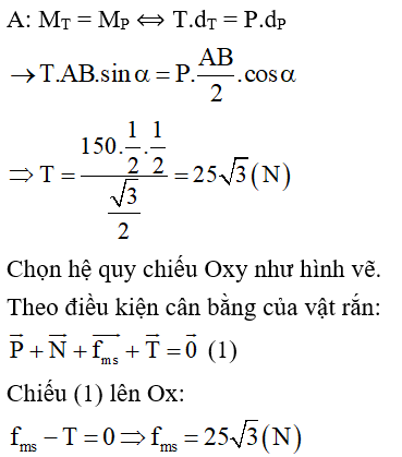  30 câu trắc nghiệm Cân bằng của một vật có trục quay cố định - Momen lực cực hay có đáp án (phần 2) 