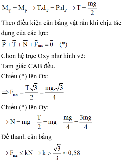  30 câu trắc nghiệm Cân bằng của một vật có trục quay cố định - Momen lực cực hay có đáp án (phần 2) 