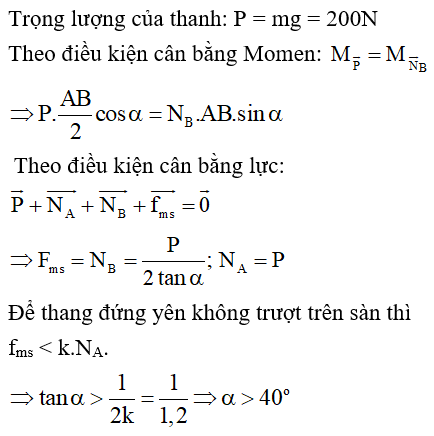  30 câu trắc nghiệm Cân bằng của một vật có trục quay cố định - Momen lực cực hay có đáp án (phần 2) 