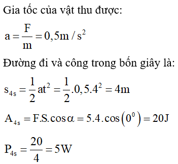  25 câu trắc nghiệm Công và công suất cực hay có đáp án (phần 2) 