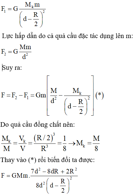  13 câu trắc nghiệm Lực hấp dẫn - Định luật vạn vật hấp dẫn cực hay có đáp án 