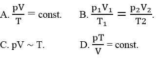  22 câu trắc nghiệm Phương trình trạng thái của khí lí tưởng cực hay có đáp án (phần 1) 