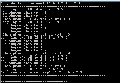 Sắp xếp chèn (Insertion Sort) trong C