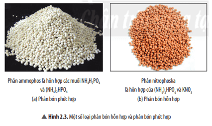 Từ các hợp chất có trong các loại phân ở Hình 2.3, cho biết các loại phân bón này cung cấp