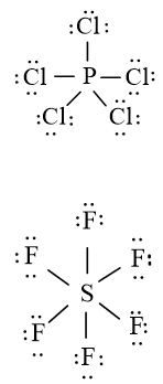 Viết công thức Lewis của PCl5 và SF6 trang 14 Chuyên đề Hoá học 10