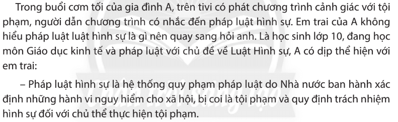  Em có đồng tình với câu trả lời của A không? Vì sao?