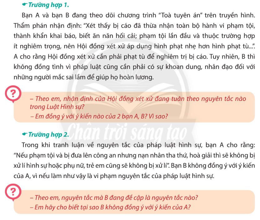 Theo em, nhận định của Hội đồng xét xử đang tuân theo nguyên tắc nào trong Luật hình sự?