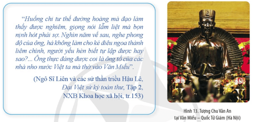 Việc Chu Văn An được phối thờ ở Văn Miếu chứng tỏ điều gì?