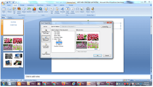 Em hãy tạo slide chính chứa liên kết tới hai file rẽ nhánh FLOWERS và COMPUTERS (ảnh 2)