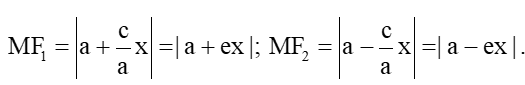 Với mỗi điểm M thuộc hypebol (H), từ hai đẳng thức MF1^2 - MF2^2 = 4cx (ảnh 1)