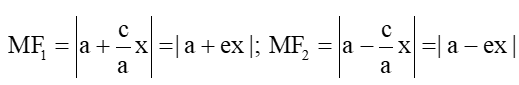 Với mỗi điểm M thuộc hypebol (H), từ hai đẳng thức MF1^2 - MF2^2 = 4cx (ảnh 1)