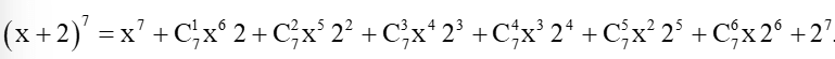 Khai triển biểu thức (x + 2)^7 (ảnh 1)