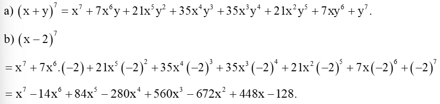 Sử dụng tam giác Pascal để khai triển (x + y)^7 (ảnh 1)