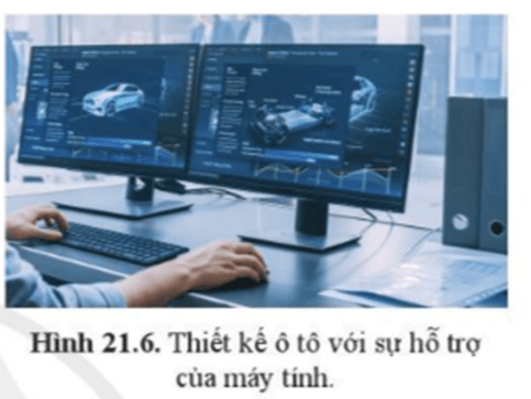 Quan sát hình 21.6 và cho biết máy tính giúp ích gì cho người thiết kế