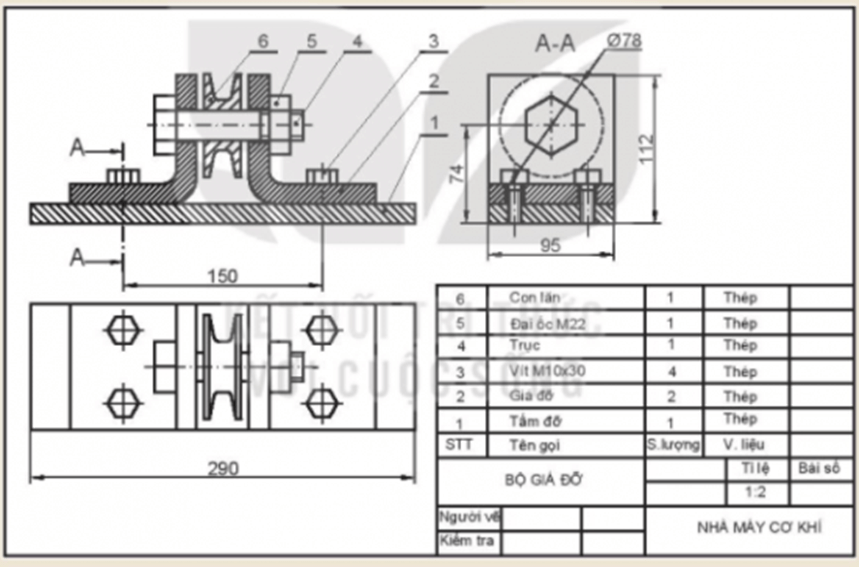 Sưu tâm một bản vẽ lắp và cho biết trình tự lắp ghép của các chi tiết trong bản vẽ đó