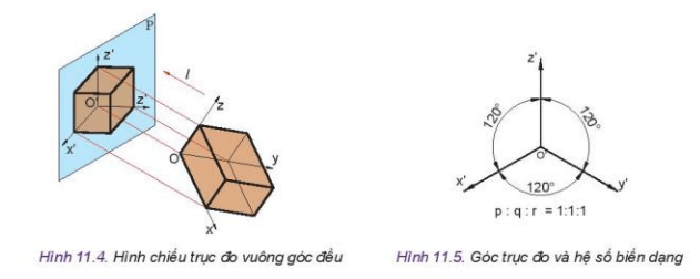 Lý thuyết Công nghệ 10 Kết nối tri thức Bài 11: Hình chiếu trục đo | Thiết kế và công nghệ 10