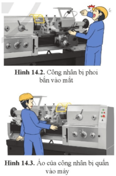 Quan sát hình 14.2, 14.3 và phân tích nguyên nhân gây ra tai nạn