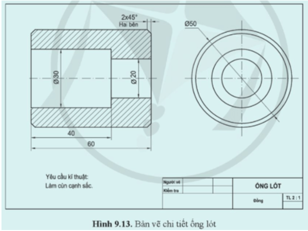 Hãy lập quy trình công nghệ gia công chi tiết hình 9.13