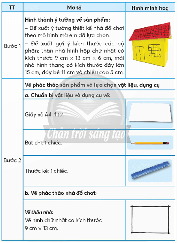 Công nghệ lớp 5 Chân trời sáng tạo Bài 4: Thực hành thiết kế nhà đồ chơi