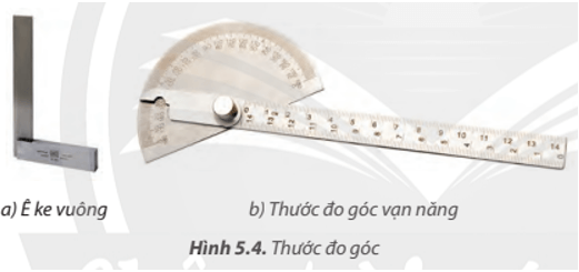 Thước đo góc ở Hình 5.4 có điểm gì khác với thước đo góc thường sử dụng vẽ trên giấy?