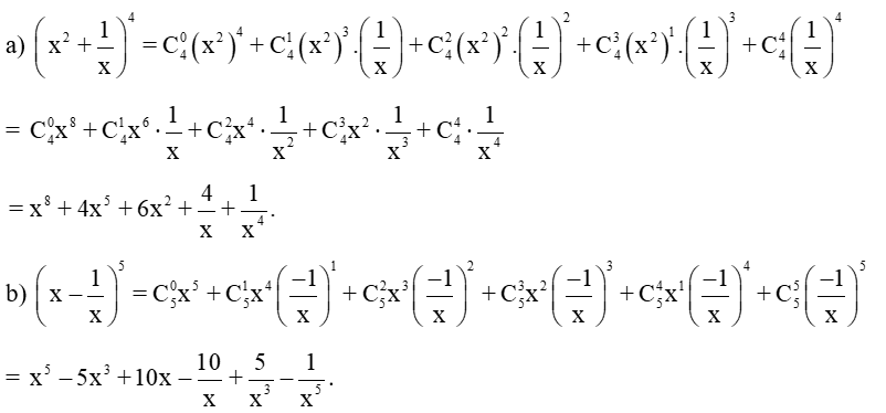 Công thức khai triển nhị thức Newton lớp 10 (hay, chi tiết)