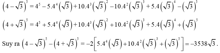 Công thức khai triển nhị thức Newton lớp 10 (hay, chi tiết)