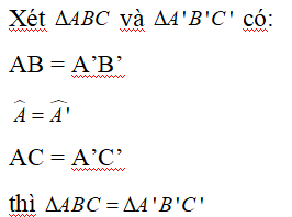 Trường hợp bằng nhau thứ hai của tam giác hay, chi tiết