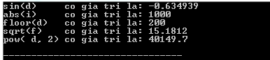 Hàm toán học trong C++