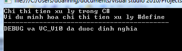 Chỉ thị tiền xử lý trong C#