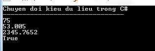 Chuyển đổi kiểu dữ liệu trong C#