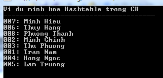HashTable trong C#