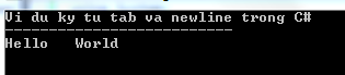 Ký tự tab trong C#
