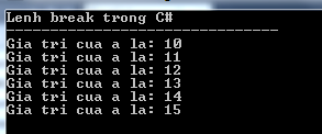 Lệnh break trong C#