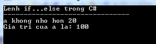 Lệnh if else trong C#