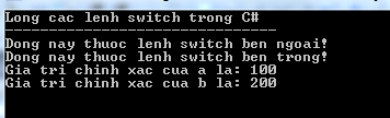 Lồng các lệnh Switch trong C#