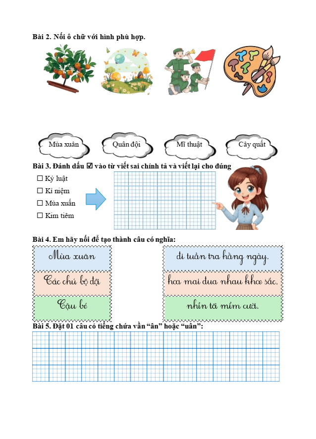 Bài tập hàng ngày Tiếng Việt lớp 1 Bài 1: Loài chim của biển cả | Kết nối tri thức